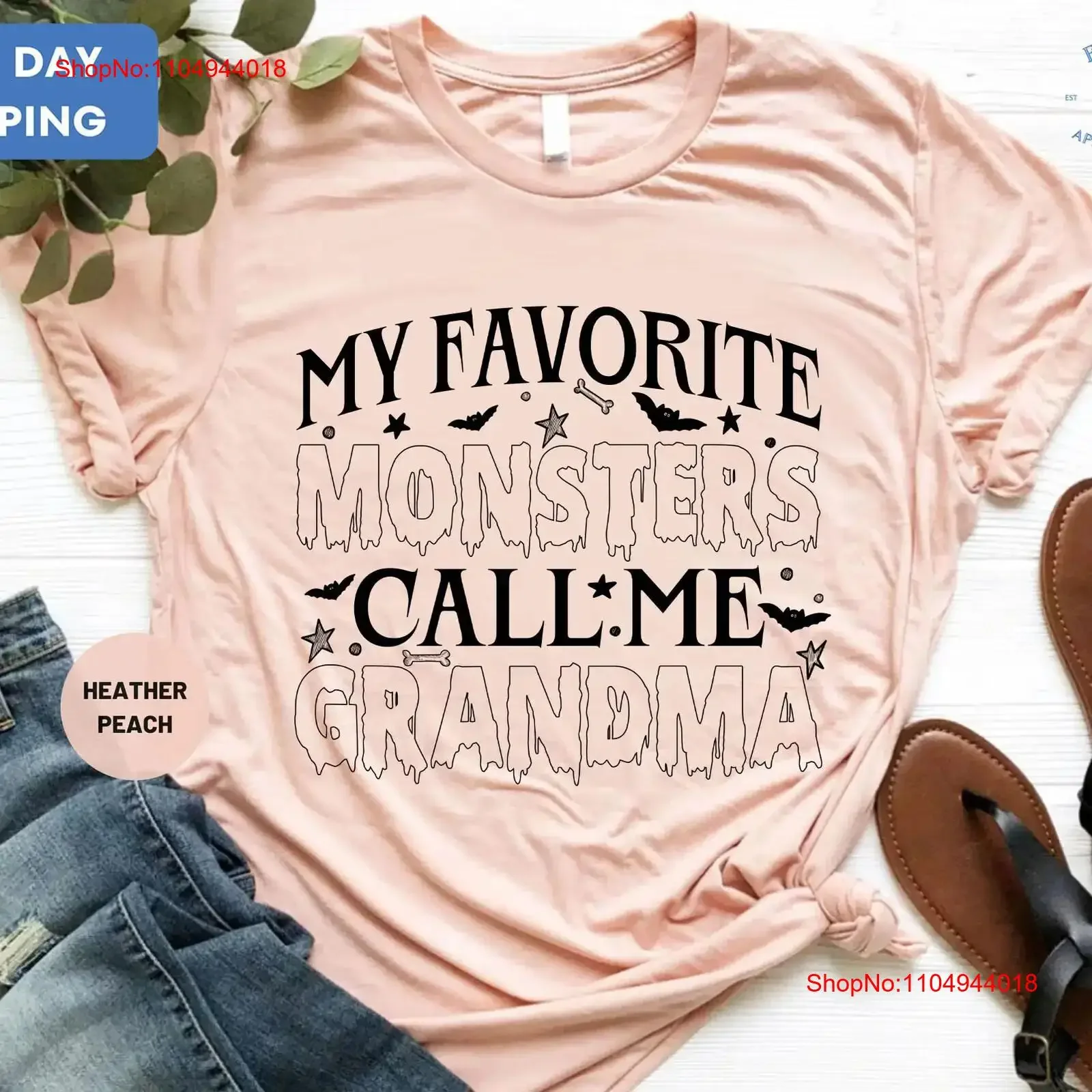 

Halloween T Shirt My Favorite Monsters Call Me Grandma Spooky Season Retro vintage Washed Stylish Comfortable fashion Unisex