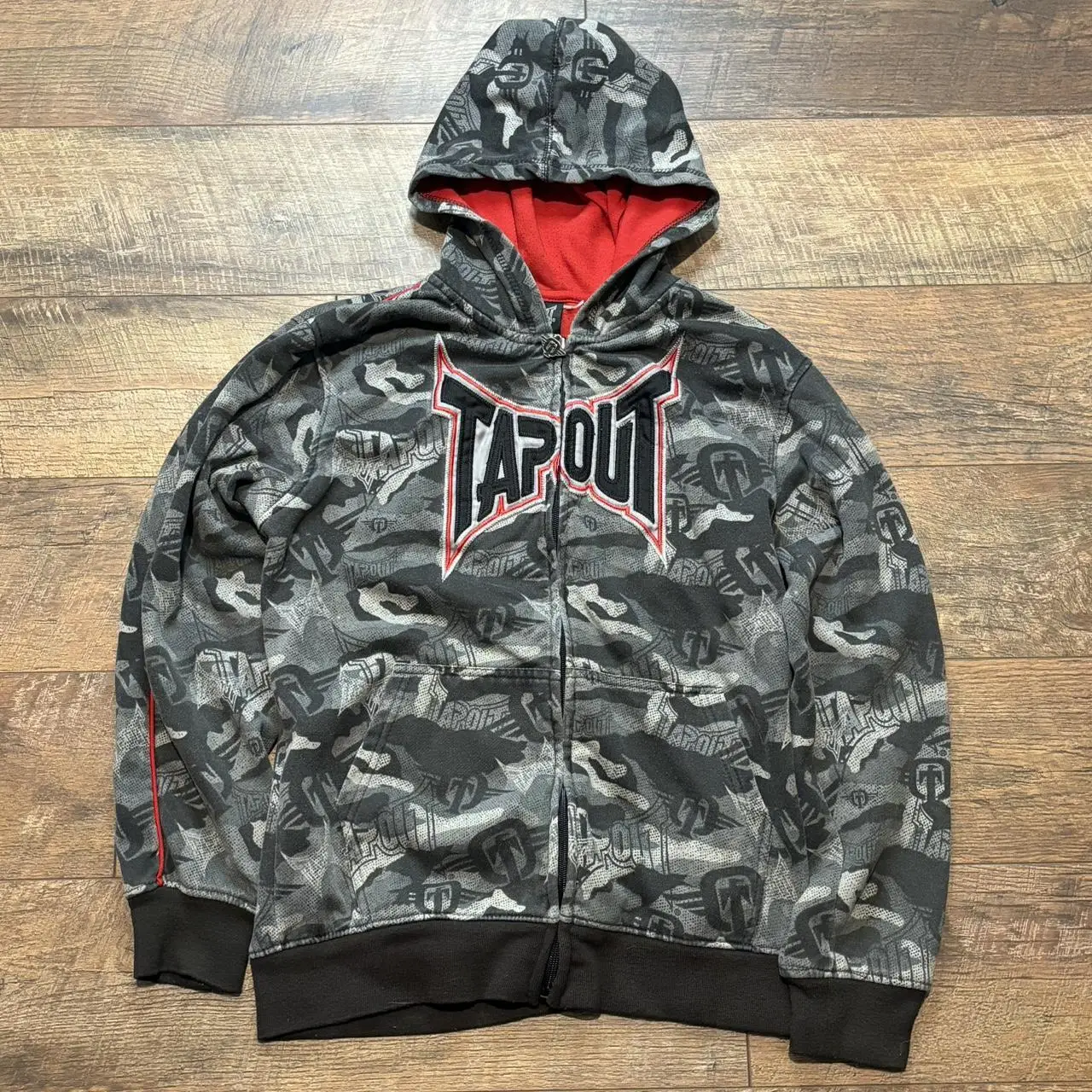 Tapout Zipper Hoodie Y2K Clothes Mens Womens American Hip Hop Camo Graphic Letter Embroidery Oversized Hoodie Sweatshirt Jacket