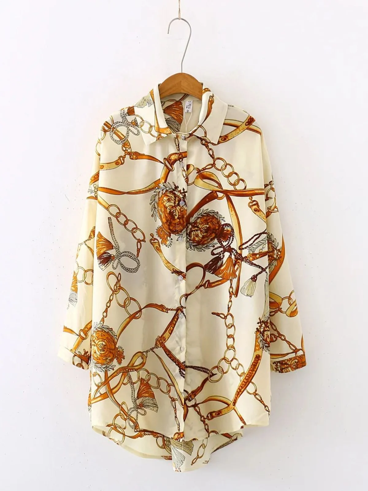 

Loose Casual Long Sve irt Street Sle Loose Collared Printed Women's Comfortable Breathable Faion Spring irt