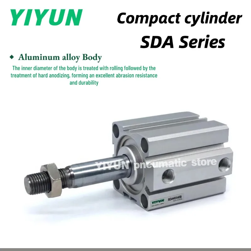 SDA40X5X10X15X20X25X30X35X40X45X50X60X70X80X90X100 S B SB YIYUN SDA Series Compact cylinder Pneumatic component tools