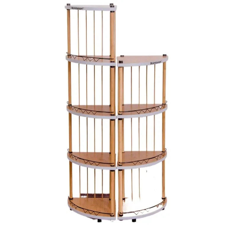 

Kindergarten bamboo and wood children's rotating bookshelf