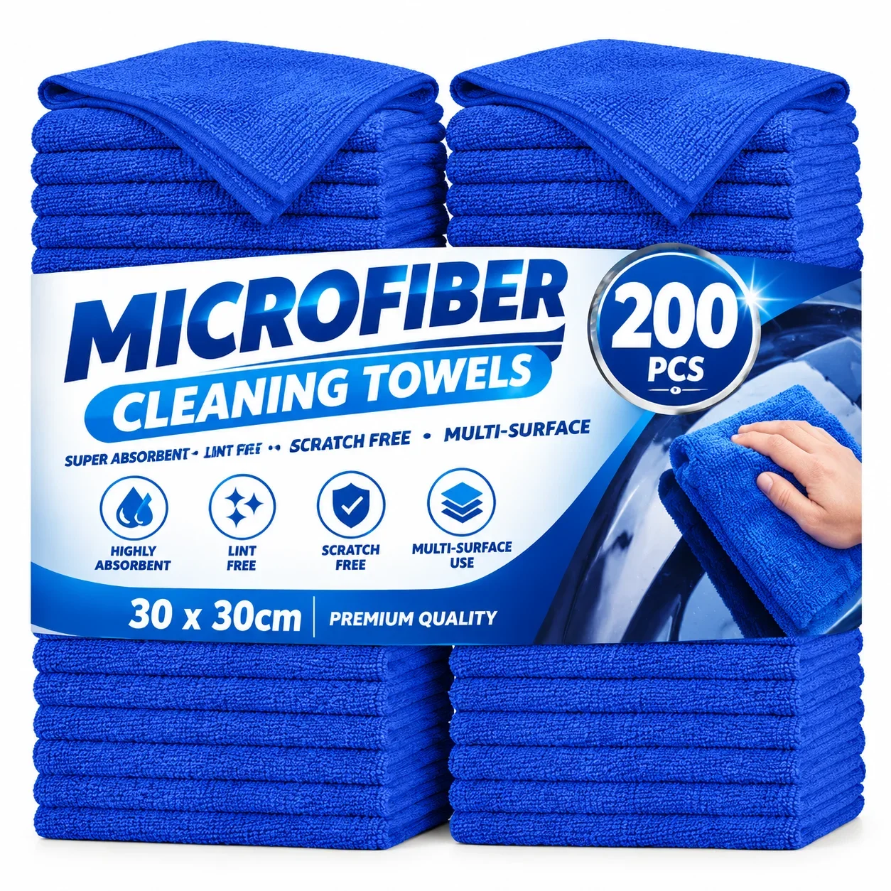 Premium Wash Cloths, Dusting Cloth Cleaning Rags, Absorbent Towels for SUVs, House, Kitchen, Window, Cleaning Supplies