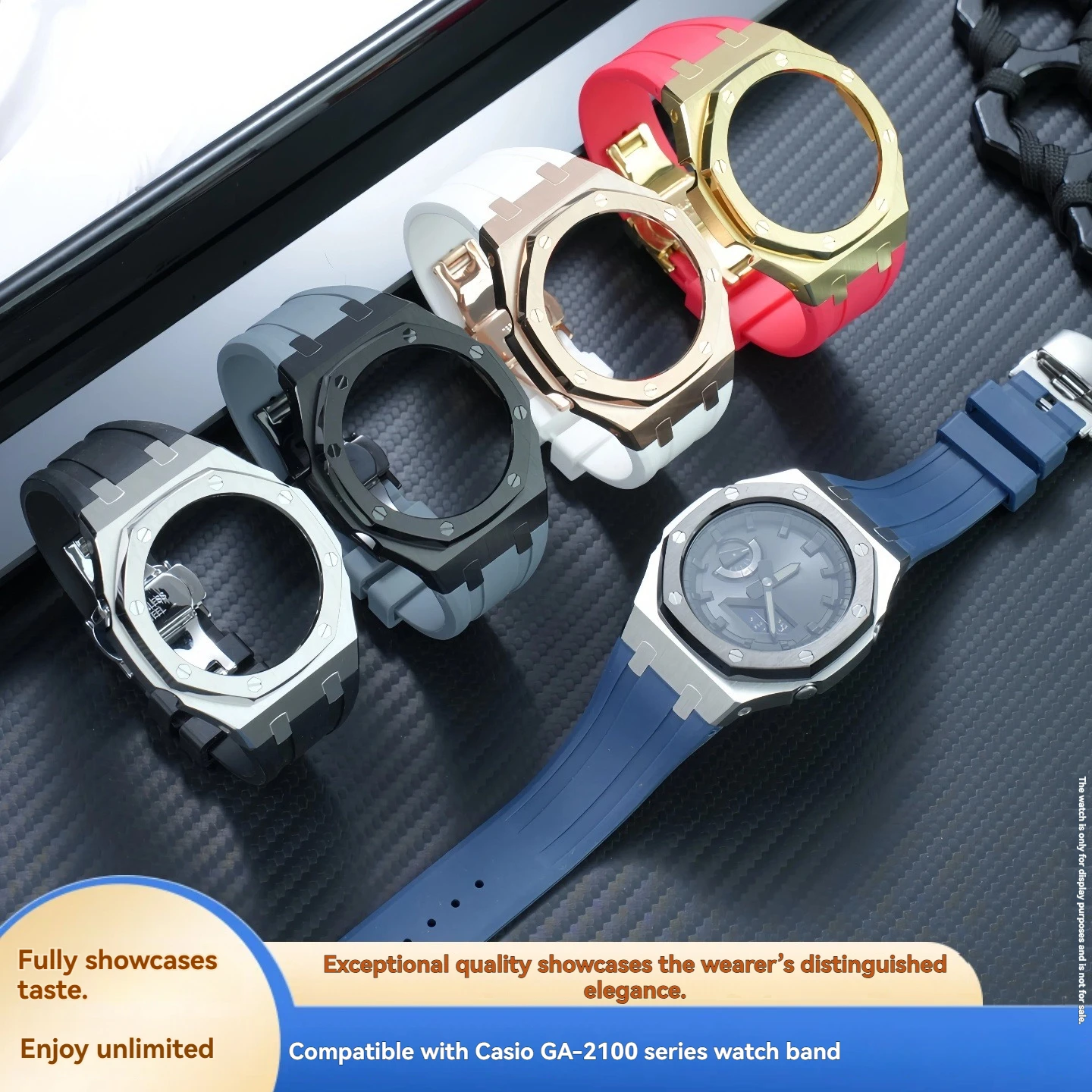 

Metal Octagonal Ring Modification Case and Strap for Casio Farmhouse Oak GM2100, GBM-2100, GA-B2100, and GA2100 Watches