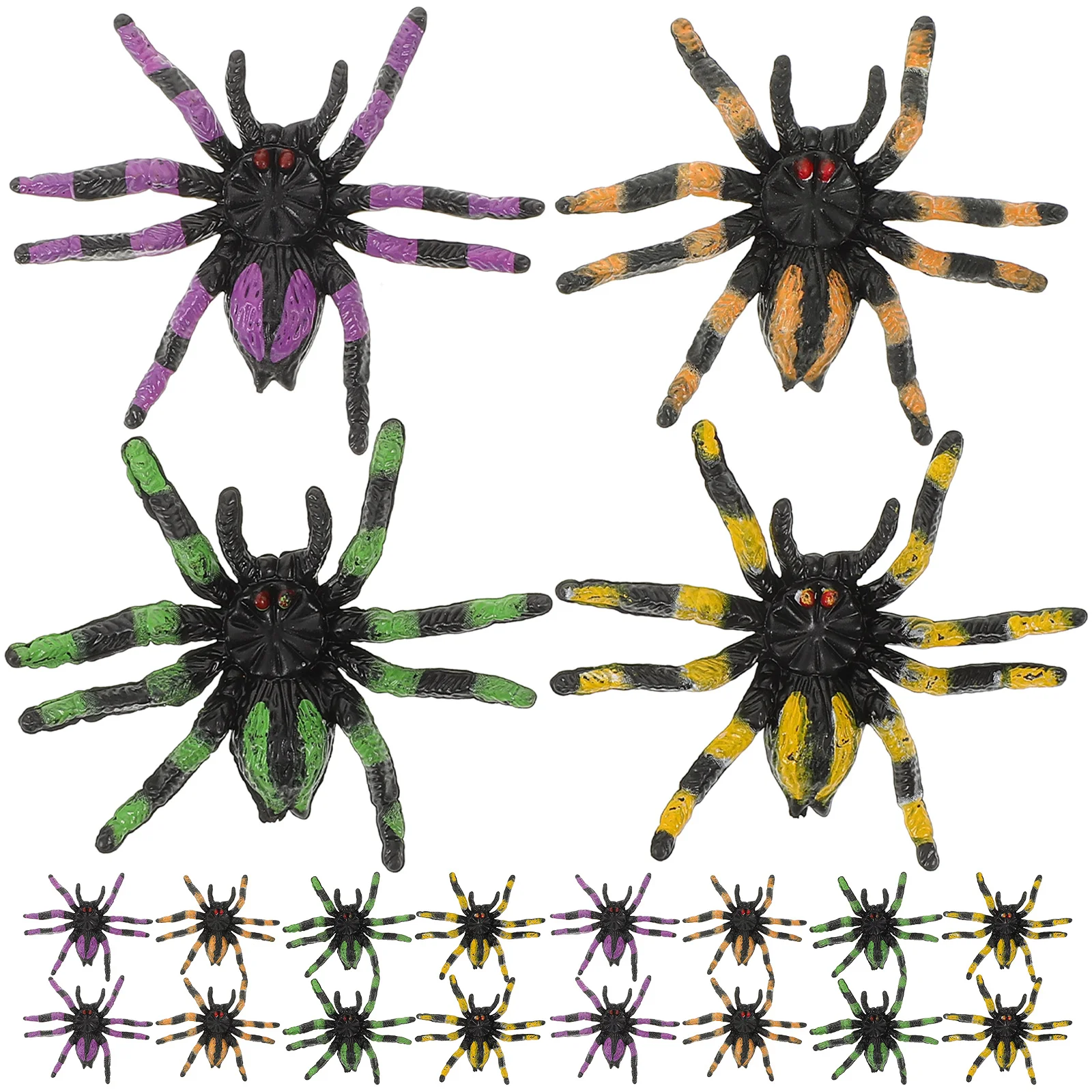 20 Stuks Halloween Spider Props 90Cm Spooky Decoratie Voor Tuin Home Office Halloween Kleine Spin Nep Harige Spinnen