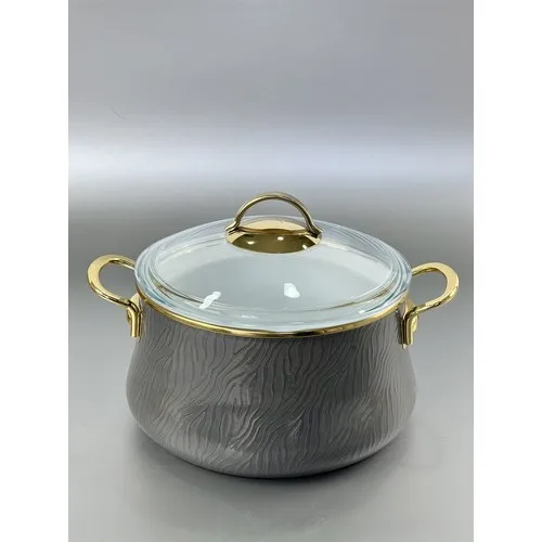 Acar Hüma Series Gray 24 cm. Enamel Deep Cookware