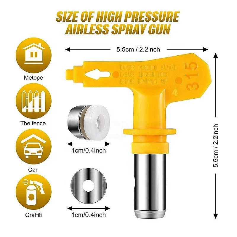 

-For Reversible Nozzle Reversible Airless Paint Nozzle Airless Paint Gun Tip (models 211, 315)