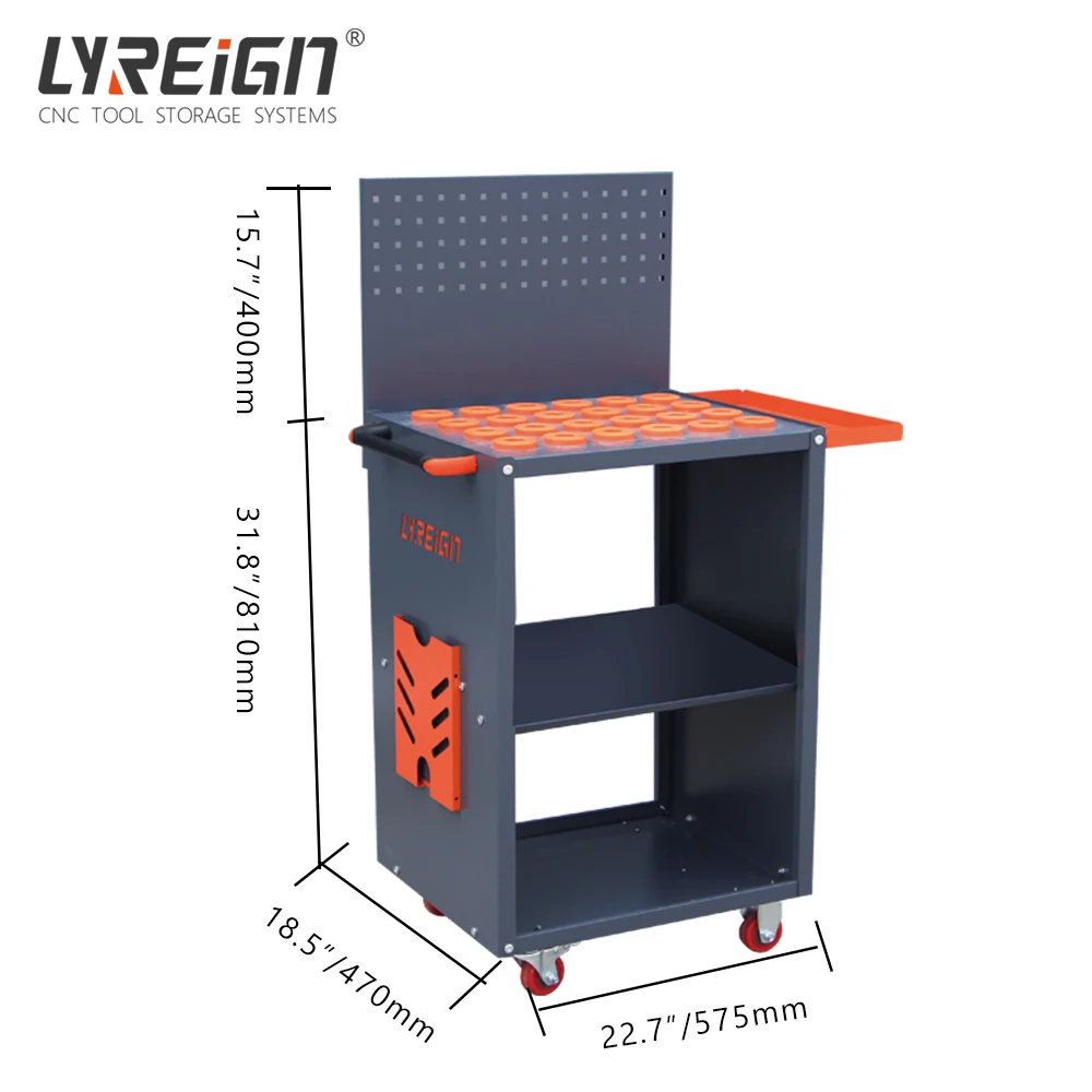 LYREIGN CNC Tool cart face Sleeve Tool car, milling Cutter Transfer car, Multi-Function Trolley, Tool scoots, CNC Pocket Tool Tr