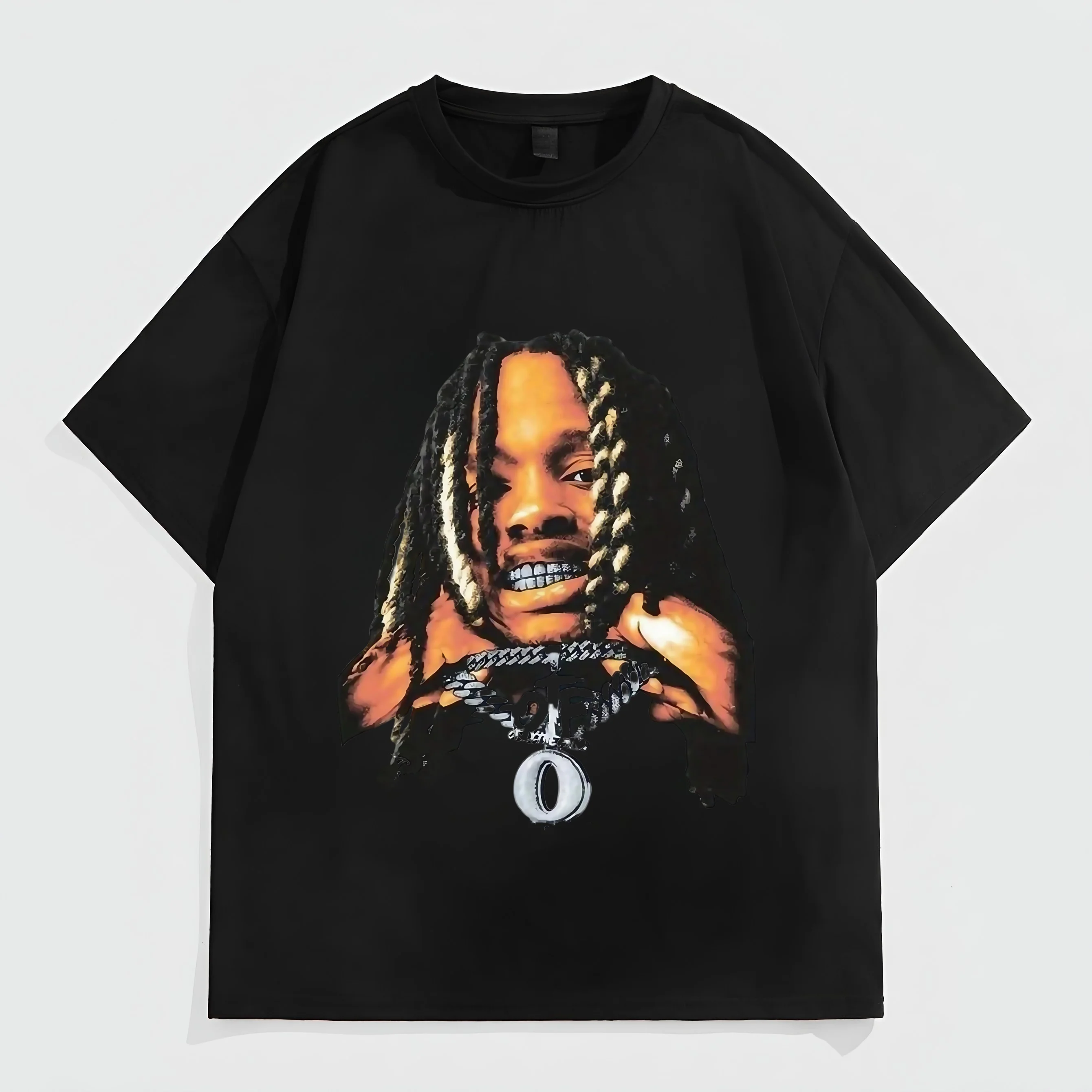 

Teevo Men's Oversized T-Shirt with Braided Hair and Chain Print for Casual Wear