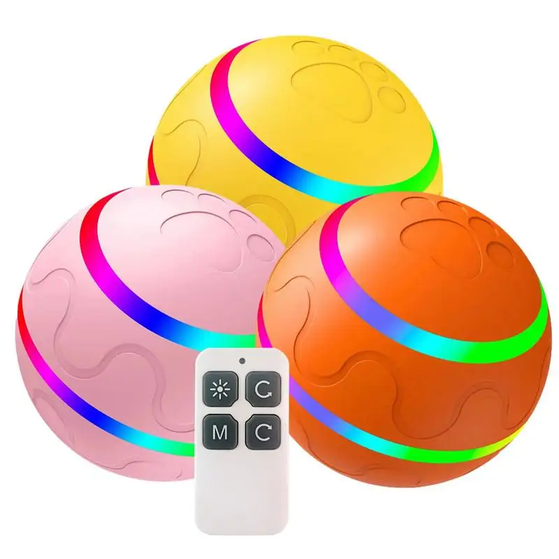 Smart Ball For Dogs Interactive Dog Toys For Large Dogs Interactive Puppy Pet Ball Automatic Moving Rolling With LED Light