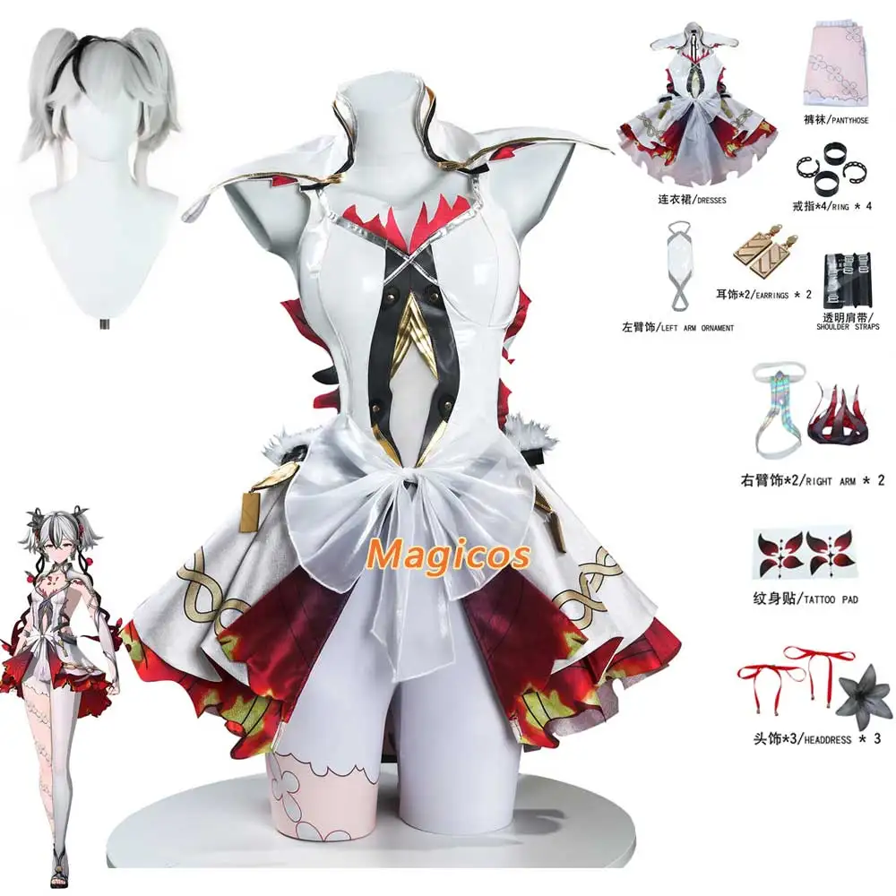 

Game Wuthering Waves Camellya Cosplay Costume Wig Lolita Dress Uniform Woman Sexy Carnival Halloween Party Suit