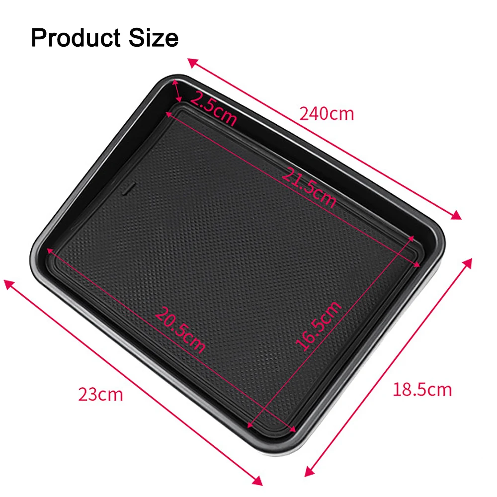 Car Center Console Storage Box Organizer Tray With Mat Pad for Suzuki Jimny 2019 2020 2021 2022 2023 Interior Accessories Black