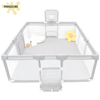 PANGDUBE Enlarge Baby Playground for Kid Basketball Court Football Field Baby Playpen Safety Fence Baby Activities 235*166*66cm