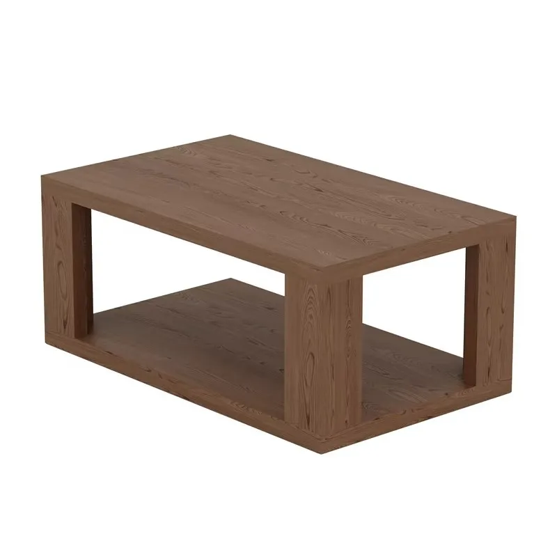 

YJQ ash wood coffee table modern simple rectangular solid wood edge table living room household small apartment tea table