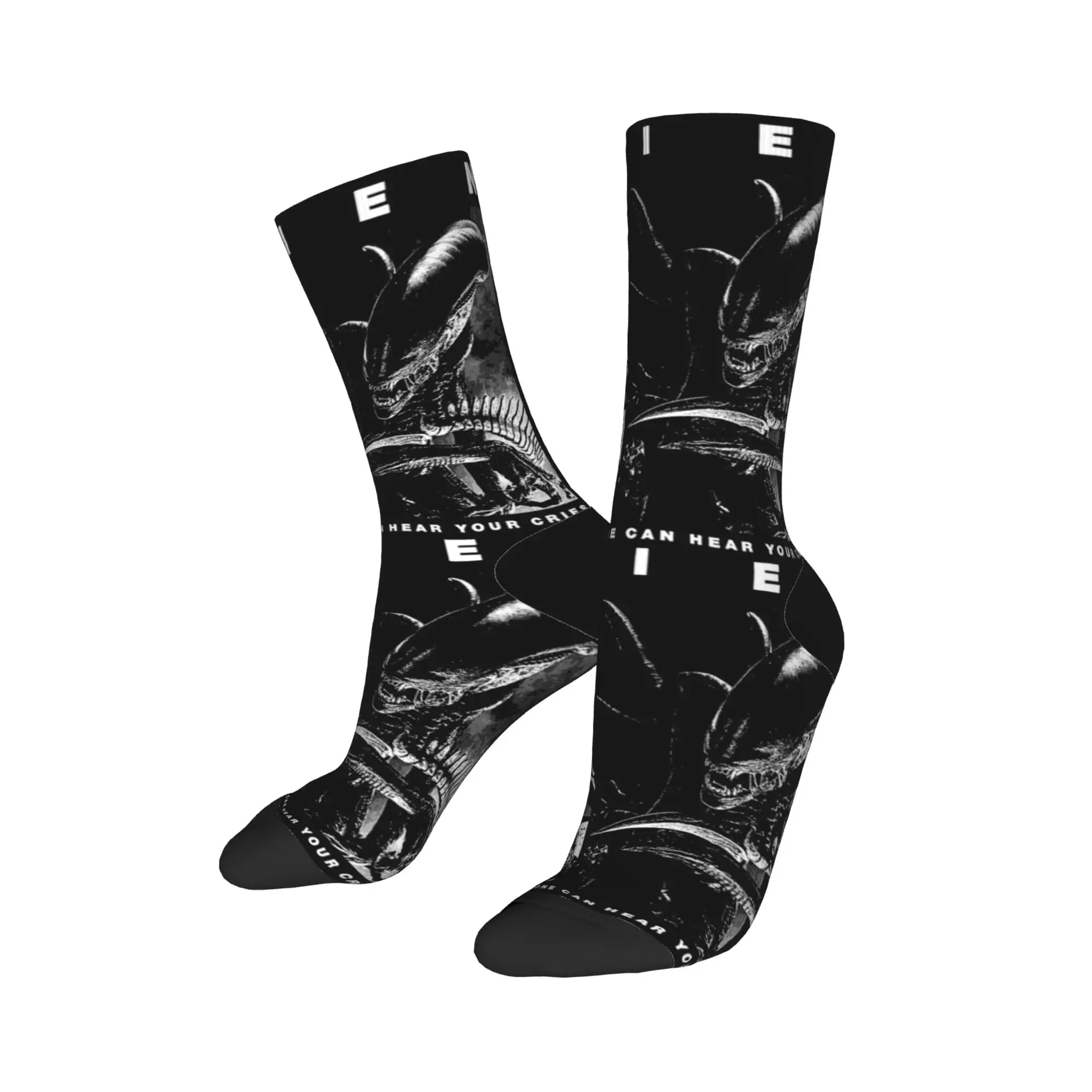 Autumn Winter Funny Unisex Alien Xenomorph Movie Socks  Non-slip Basketball Socks