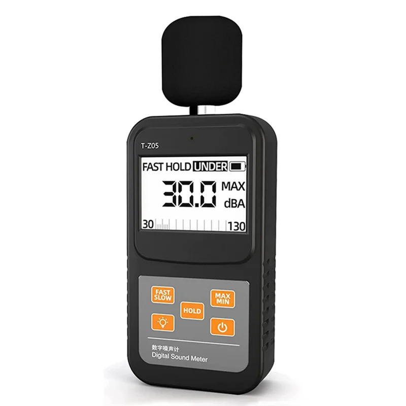 A88Z Digital Sound Level Meter Handheld SPL Meter,30-130DB Audio Noise Measure, Larger Backlit LCD Display For Home Factorie