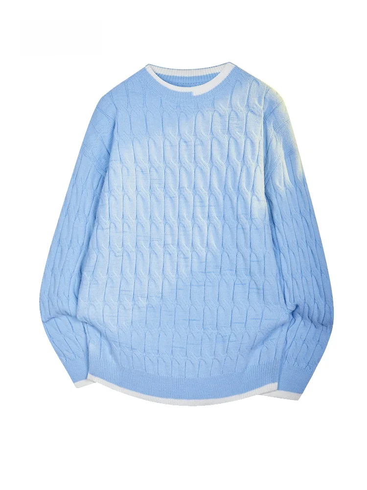 

Повседневный мужской вязаный свитер в американском стиле, искусственный двухсекционный модный и хай-экран, осень-зима, полиэфирное волокно