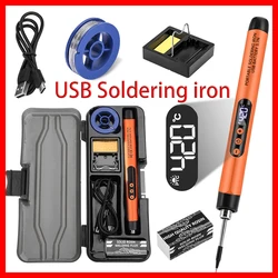 Draadloze USB-soldeerboutset Vervangbare C200S-tip 5 versnellingen 260-420 ℃   Automatische slaapmodus 1000 mAh Type-C oplaadbaar lasapparaat