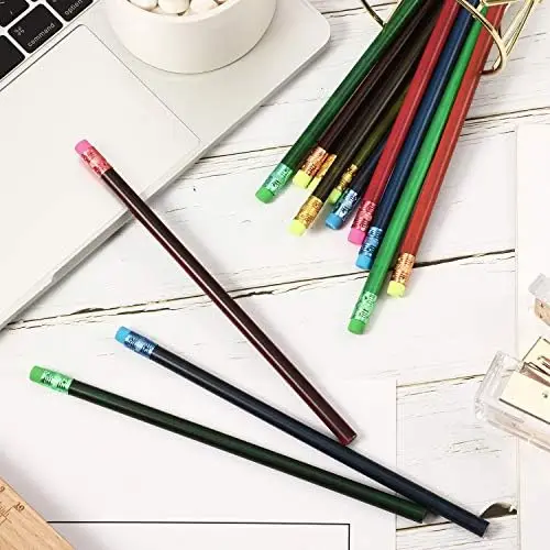 Color Changing Mood Pencil with Eraser 2B Changing Fun Pencil Thermochromic Pencils Set for 24 Christmas Valentine Birthday Penc