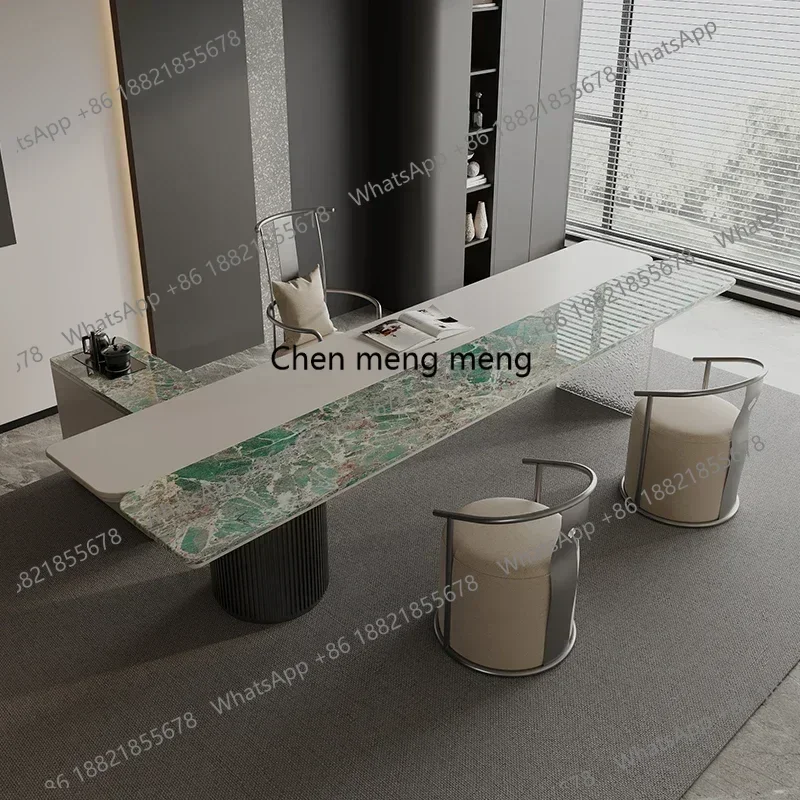 

D182Long - lasting Modern minimalist tea table and chair combination light luxury rock tea table Office Kung Fu tea table