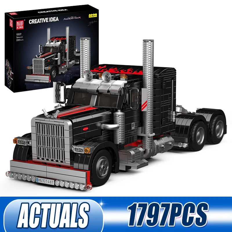 Mould King 10037 Technical Car Building Block The American Truck Model Set Assembly Car Brick Toys Kids Christmas Gift