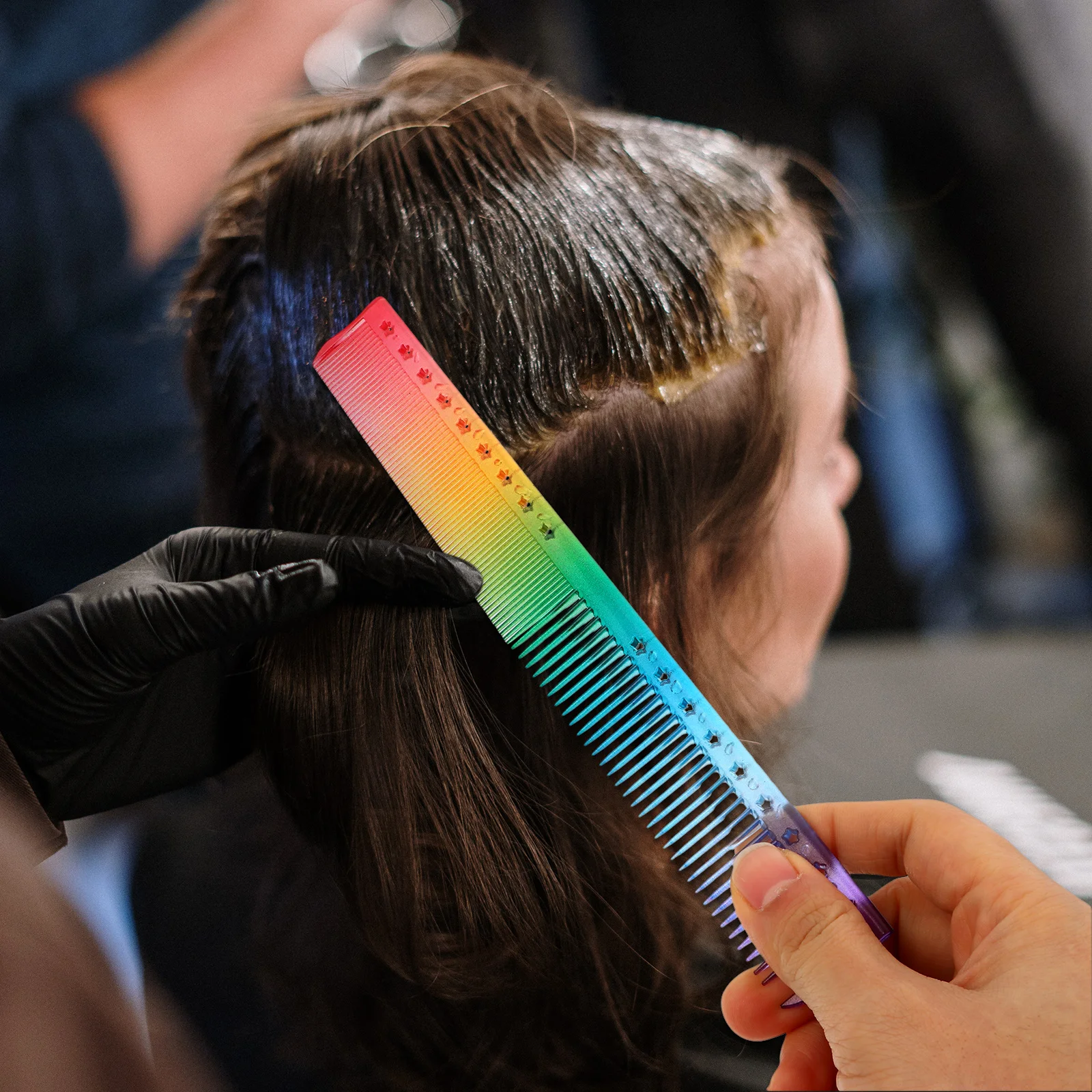 

6Pcs Colorful Hair Combs Lightweight Waterproof Hairdressing Comb Set Portable Plastic Detangling Hairbrushes for Women Girls