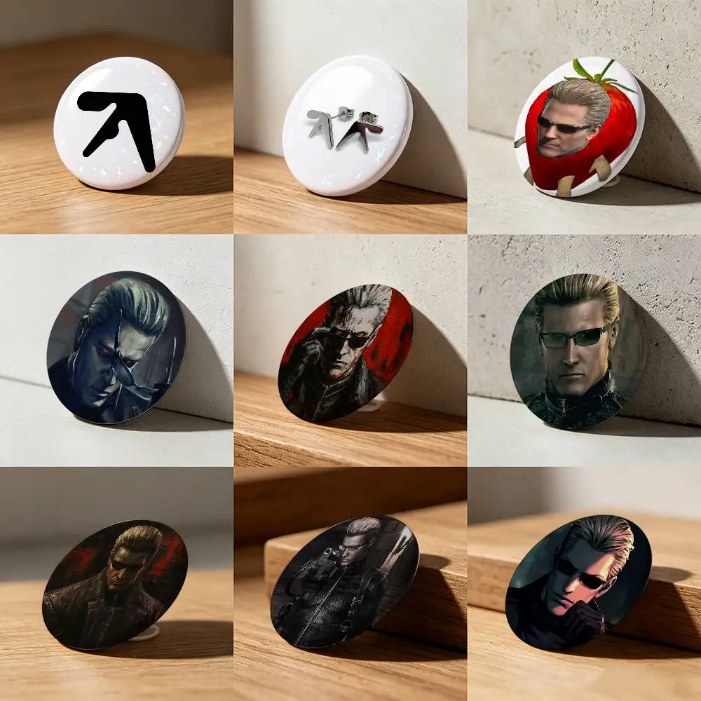 A-Aphex Twin Laser diamond texture Button Pins Tinplate Brooches Cartoon Creative Badge For Backpack Clothes Decor