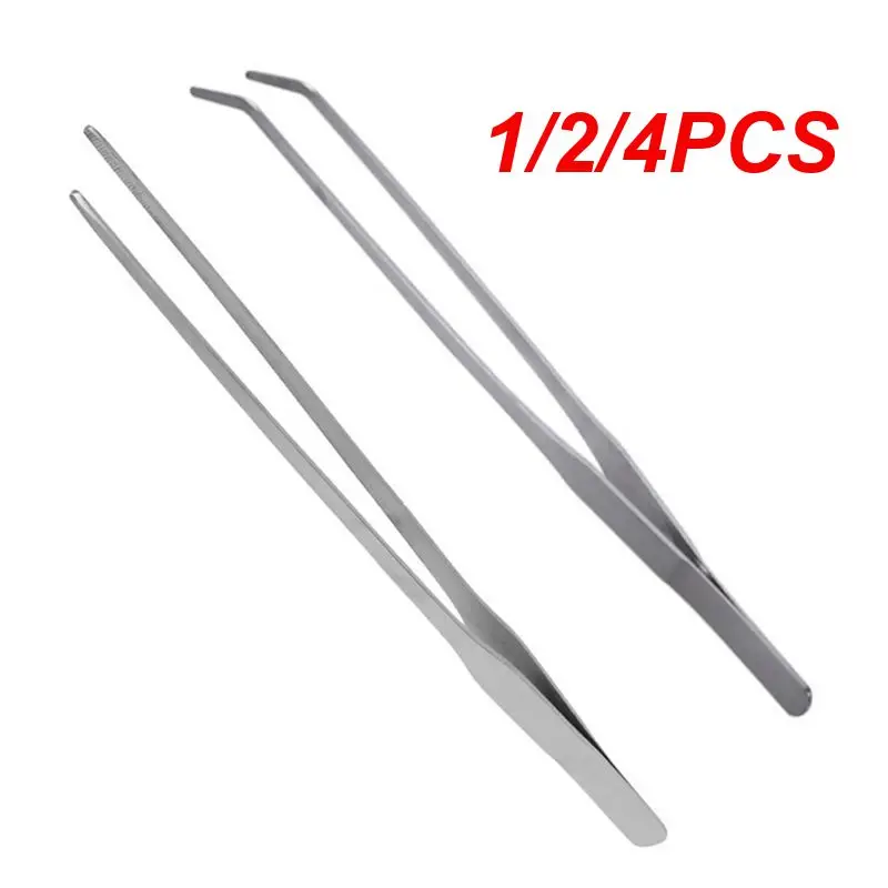 1/2/4PCS 38/48cm Aquarium Live Straight Curve Plant Tweezers  Tongs Shrimp Reef Tank Crooked Tweezer