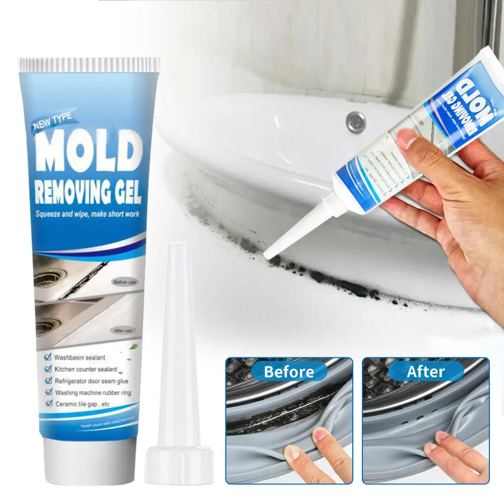 Mould Remover Gel Formula 90G Tubes Eco Friendly Taps Sinks Grout New Eco Friendly Safety Effective Mildew Cleaning Tool