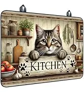 Nuxovilar Stove Top Cover Kitchen Cat Paw Prints Design Polyester &amp; Diatom Mud Blend 20.47x28.34 ...