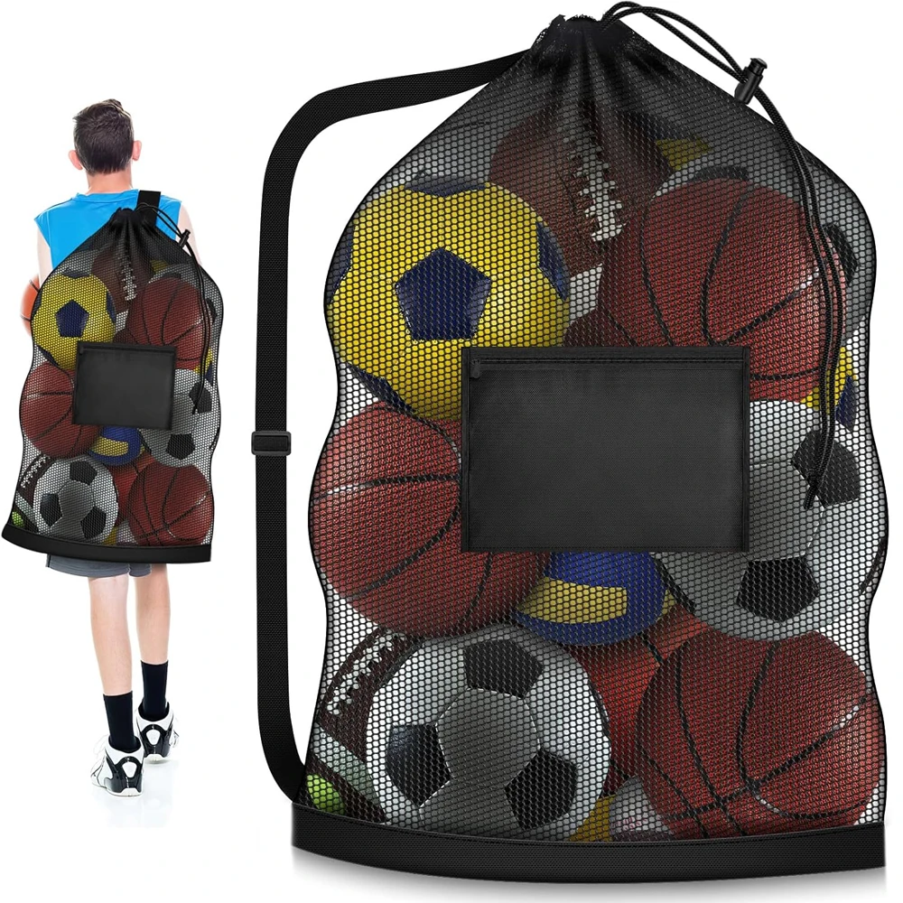 

1pc Large Capacity Football Basketball Drawstring Ball Bag Ball Storage Bag Sports Equipment Organiser Bag Shoulder Easy Carry