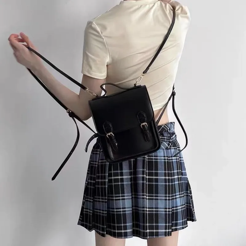 Japanese Ins Vintage All Match Backpacks Y2k Aesthetic Trendy Solid Mini Handbags New Simple Girls Casual Backpack Y2k Aesthetic