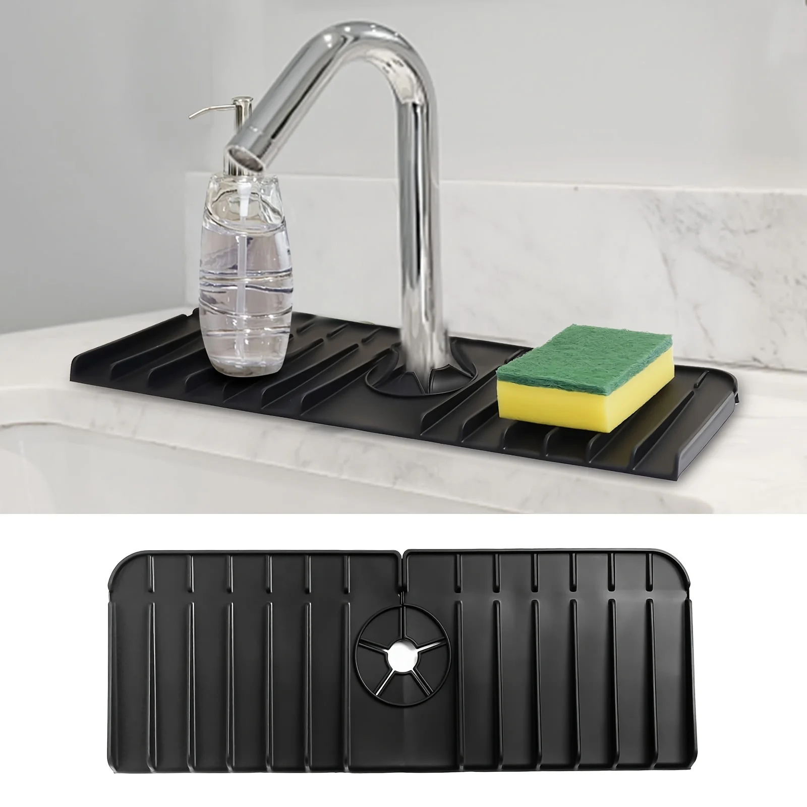 Leak-Proof Silicone Faucet Guard Mat - Water Resistant Drip Catcher & Splash Protector - Non-Slip, Easy Clean, Durable for Kitch