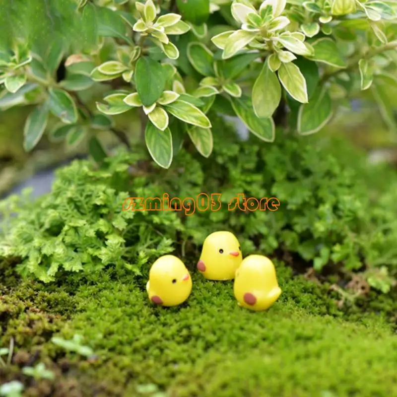 Conjunto H9EC 5 figuras miniatura pintinho amarelo para crianças da sala e presentes dando desktop jardim Decors