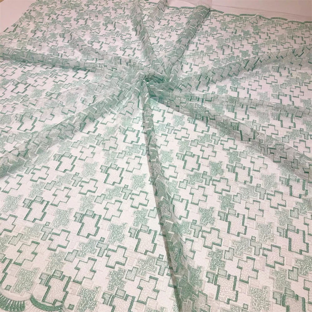Neuer Stil Mesh-Stickerei Afrikanischer Spitzenstoff 2026 Hochwertige Spitze Wasserlösliche Modische Weiche Spitze 5 Yards – Detail 13