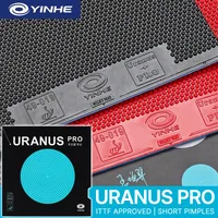 YINHE URANUS Pro tenis de mesa de goma Pips cortos ofensivos Pips-Out hoja de goma de Ping Pong con esponja para pastel preadherida
