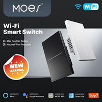 MOES Tuya WiFi US Star Feather Switch Smart Air Touch AG Glass Backlight Light/Scene 2in1 With Neutral Support Alexa Google Home