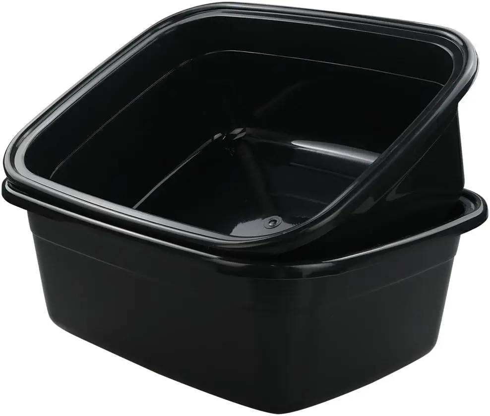 

Rectangle Plastic Washing Basin Tub, Pack of 2 (18 Quart), Durable Multi-Purpose