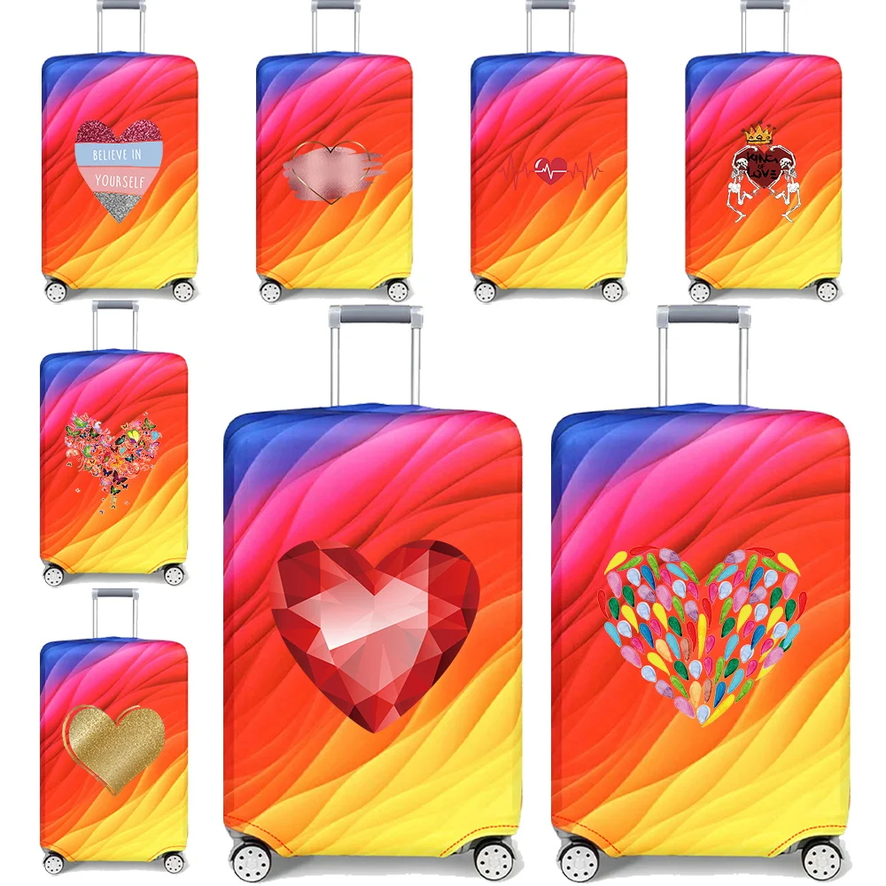 

Защитный чехол для багажа из эластичной ткани с узором «Любовь», серия «Love Pattern», подходит для чемоданов 18-32 дюймов, чехол для чемодана на колесиках, аксессуары для путешествий