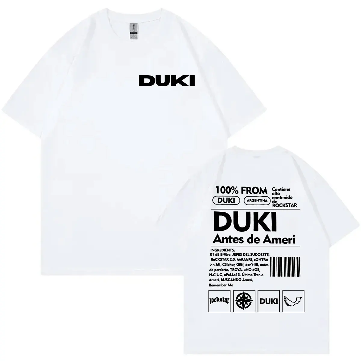 Hot Rapper Duki Antes De Ameri Print T-shirt Men Women Harajuku Hip Hop Oversized T Shirts Fashion Casual Short Sleeve T-shirts