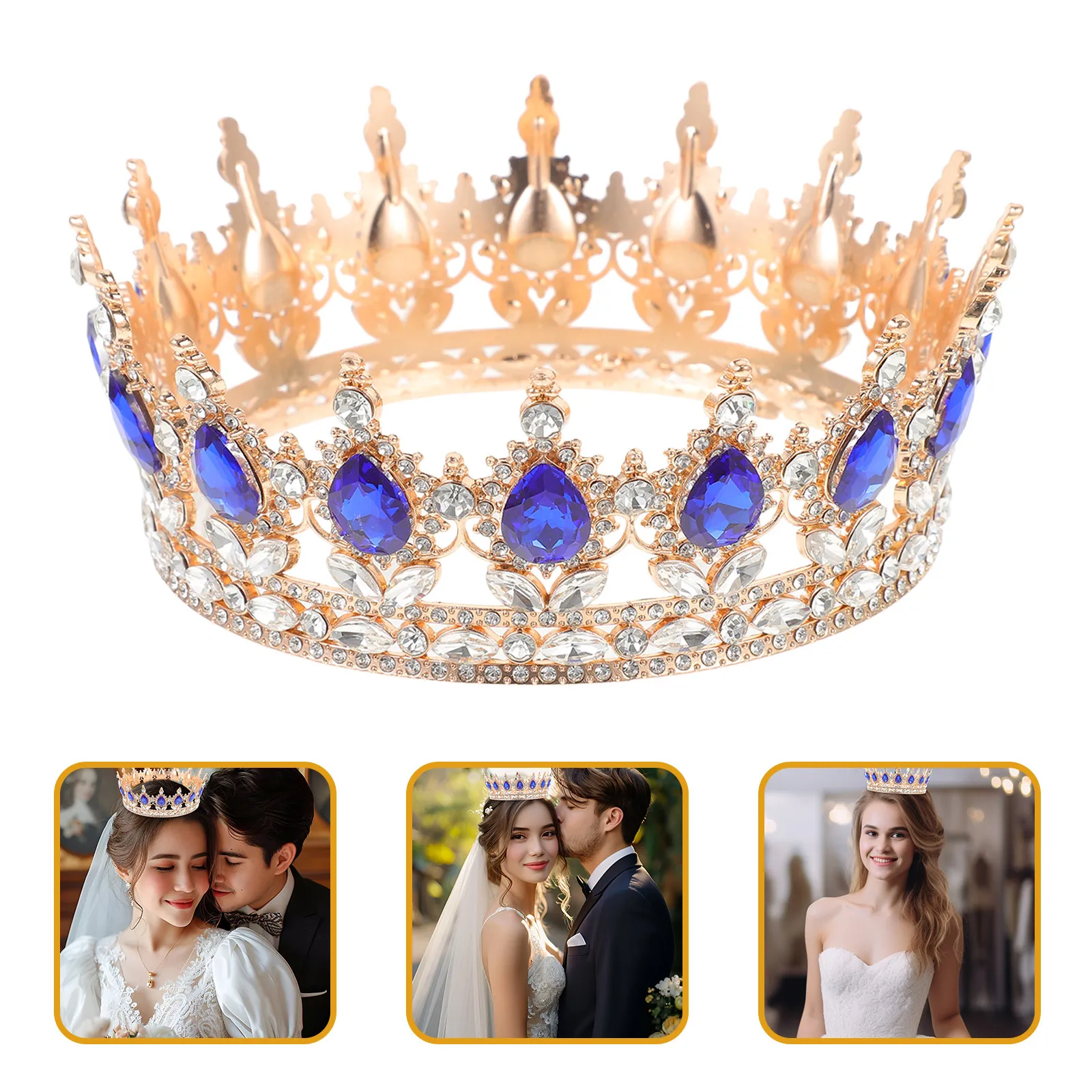 

Водяная хрустальная корона-украшение для волос для невесты, свадебный головной убор, аксессуар для вечеринок, женский аксессуар для праздничного костюма