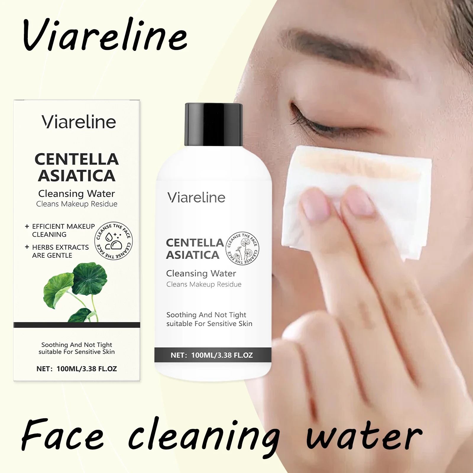 

Viareline Centella Face Cleaning Water Refreshing Dissolve Makeup Moisturizing No Tight Reduce Redness Soothing Face Cleaner