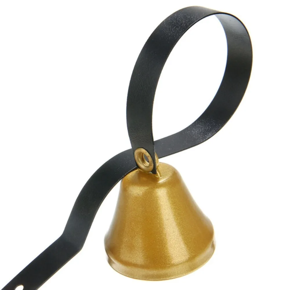 Brass Hanging Door Bell Clear Tone Loud Sound Wall Mount Shop Bell Hanging Design Curved Metal Support Entry Alert Bell - view 3