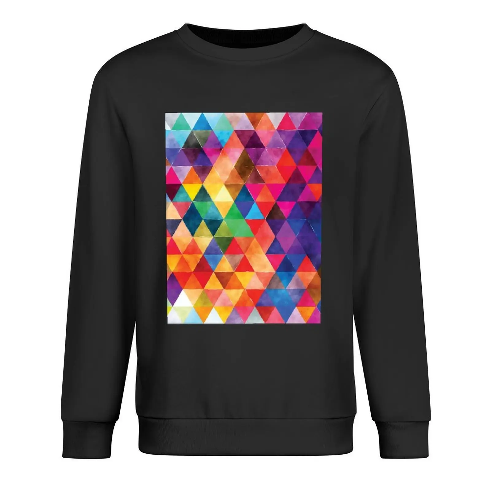 

Watercolor Triangles Pattern Bright Colors Pullover male clothes men's winter sweater men wear hoody