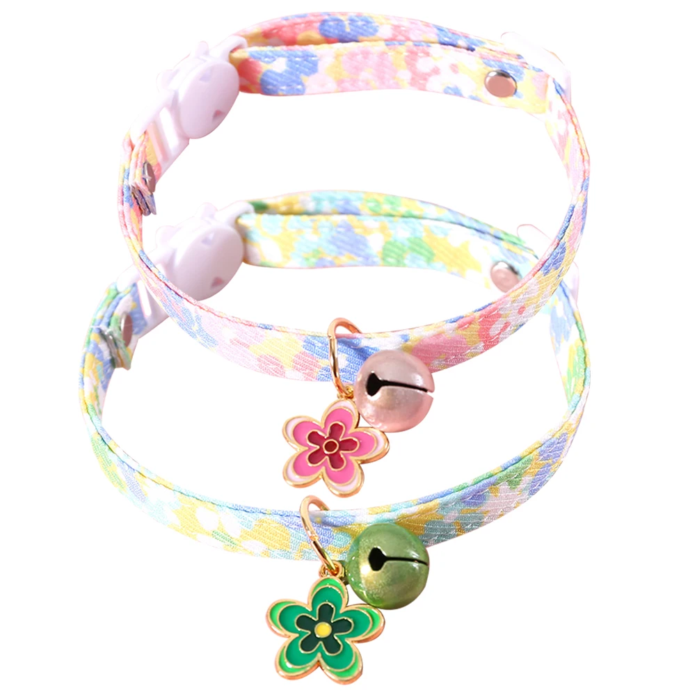 

Flower Bell Pet Accessory Soft Double Layer Adjustable Pet Dog Floral Puppy Cat Collar Collar Floral Decorative
