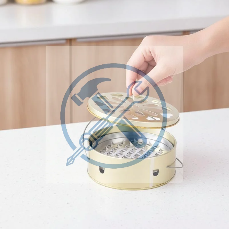 Tinplate Mosquito Coil Holder With Hollow Out Lid And Anti Scald Design For Home Outdoor Camping