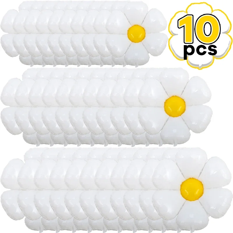 1/10Pcs Daisy Balloon Huge White Flower Aluminum Foil Balloons for Birthday Baby Shower Wedding Daisy Party Decorations Supplies