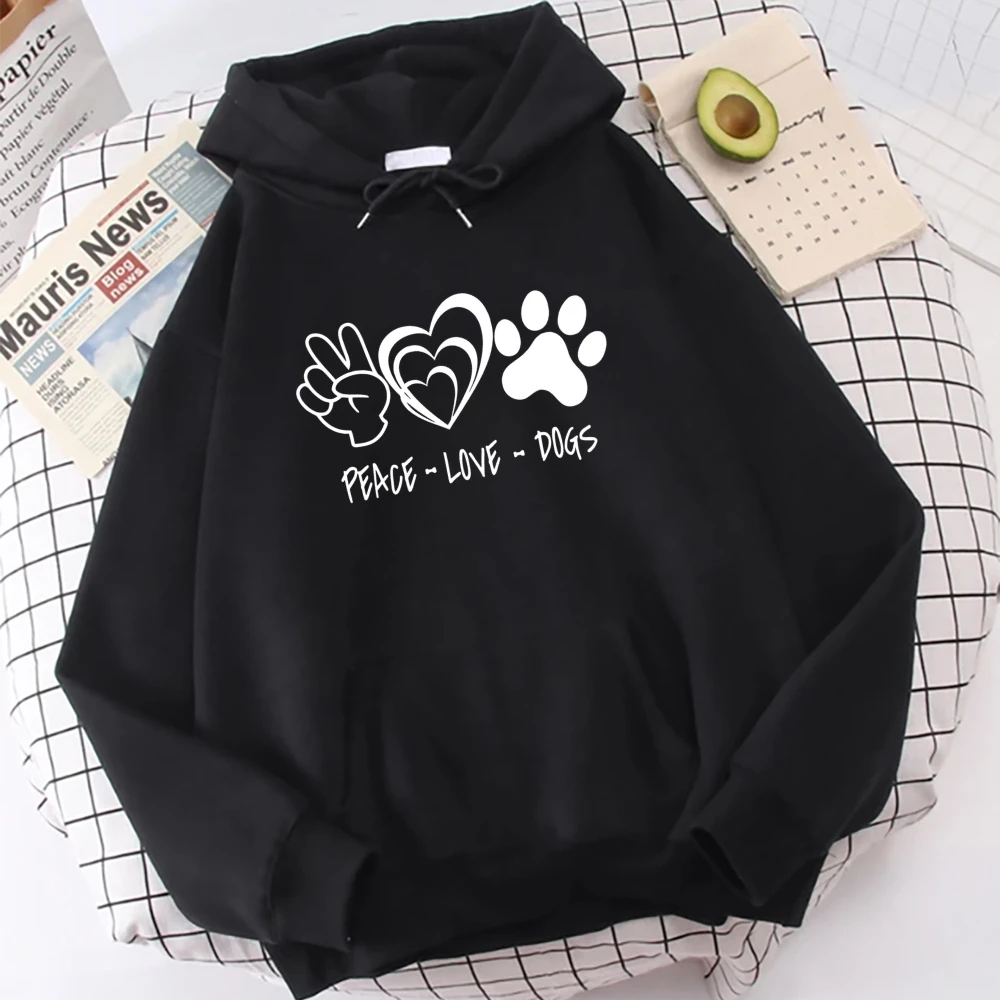 Peace Love Dogs sweat à capuche graphique pour homme Y2K vêtements femmes hommes vêtements automne hiver sweats à capuche à manches longues haut portant