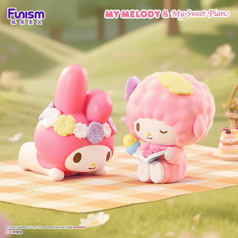 Anime Sanrio My Melody&Piano Little Bird Adventure Series Blind Box Action Figures Collection Models Ornaments Toys Gifts