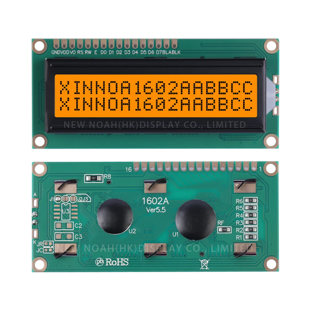 Chip de módulo LCD com letras pretas claras laranja, ST7066U original, 1602A, 1602 16X2, ST7066, 80x36x11mm