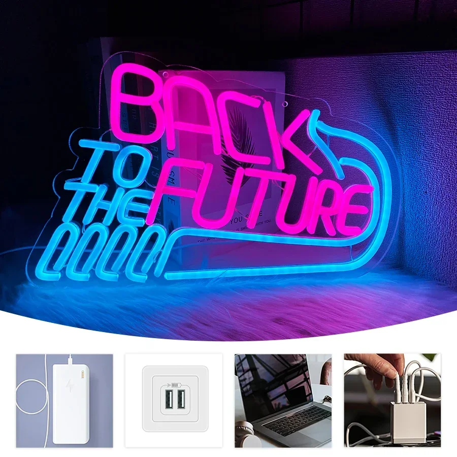 Neon Wall Plates to the Future Articles Lights Back for Artistic Decoration of Game Letter Men's Led Bars and Party Aesthetic view 4